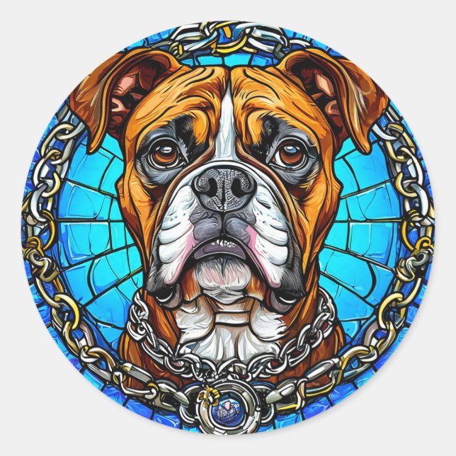 Sticker Rond Chien de race Cool (Devant)