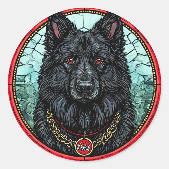 Sticker Rond Chien de race Cool (Devant)