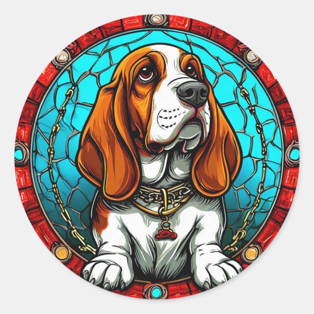 Sticker Rond Chien de race Cool (Devant)