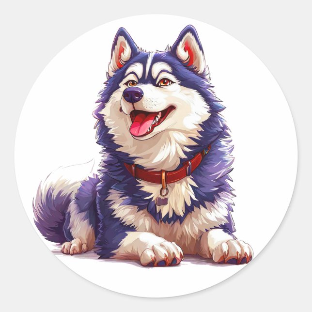 Sticker Rond Chien de race Cool (Devant)