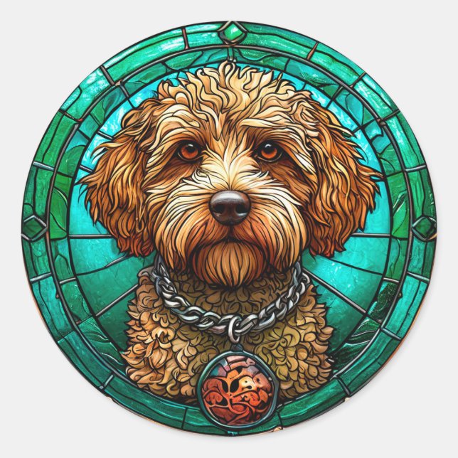 Sticker Rond Chien de race Cool (Devant)