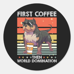Sticker Rond Chien de race de café - animal de compagnie Americ