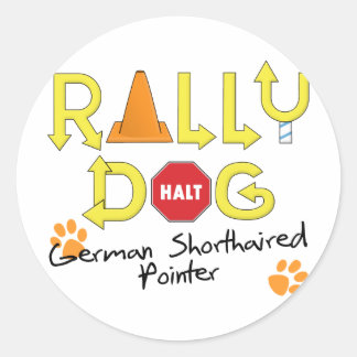 Sticker Rond Chien de rallye allemand à poineaux courts