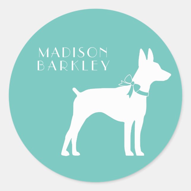 Sticker Rond Chien de Rat Terrier Chien Chien Chien Chien Puppy (Devant)