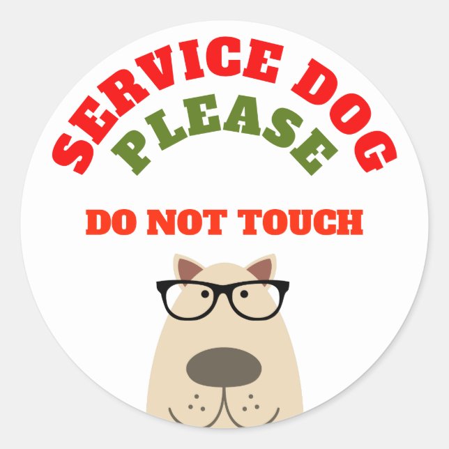 Sticker Rond Chien de service (Devant)