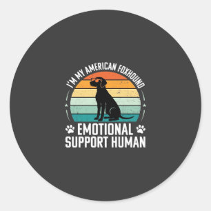 Sticker Rond Chien de soutien émotionnel humain Renard américai