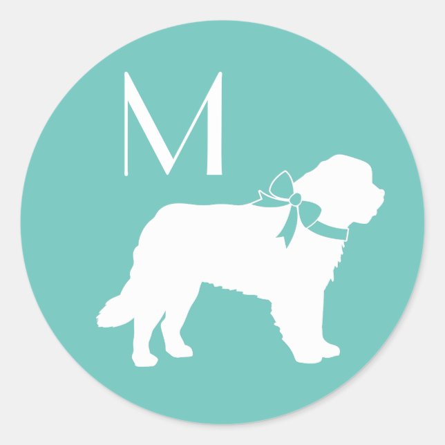 Sticker Rond Chien de St. Bernard Puppy (Devant)