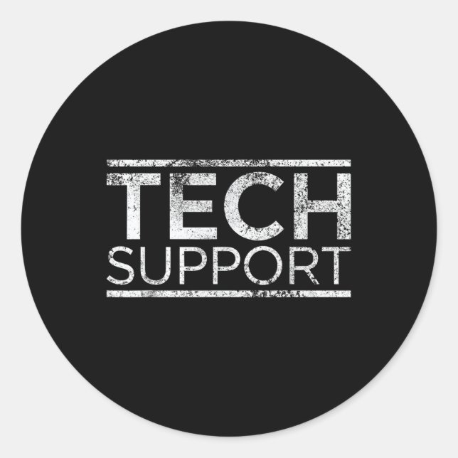 Sticker Rond Chien de support technique (Devant)