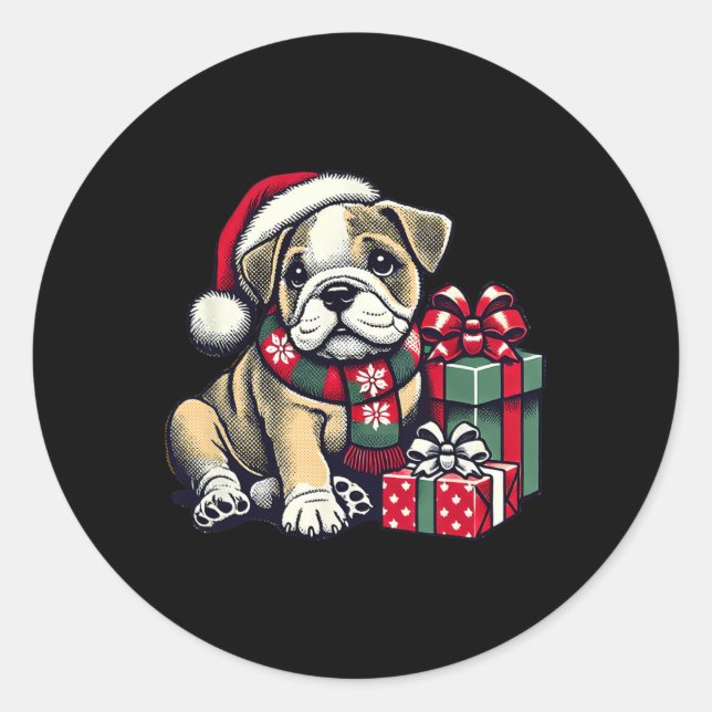Sticker Rond Chien de tauldog 1 (Devant)