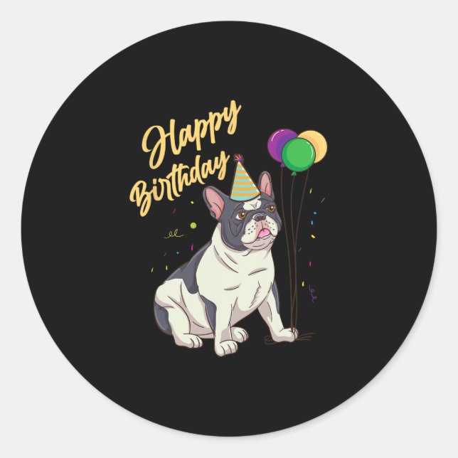 Sticker Rond Chien de taureau français (Devant)