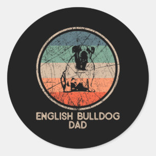 Sticker Rond Chien de taureau - Vintage anglais Chien de taurea