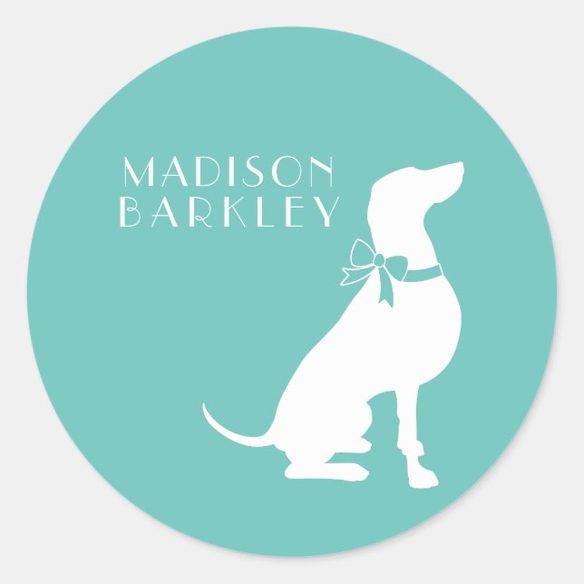Sticker Rond Chien de Weimaraner Chien Puppy (Devant)
