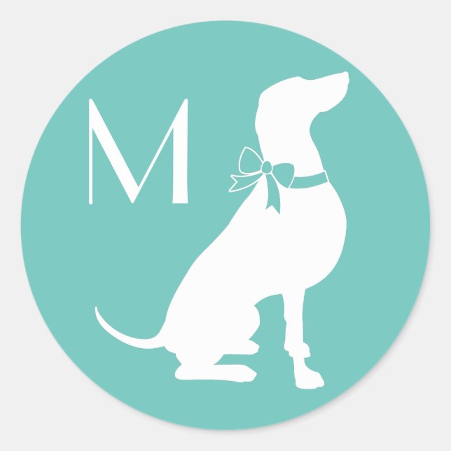 Sticker Rond Chien de Weimaraner Chien Puppy (Devant)