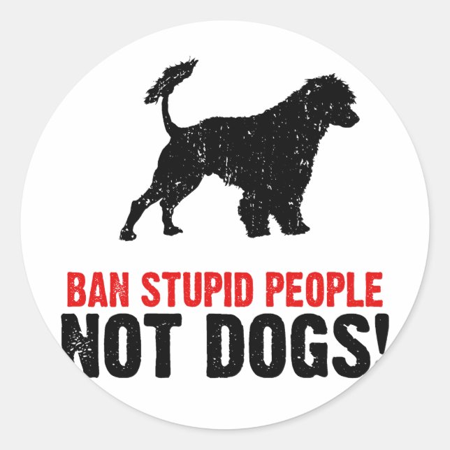 Sticker Rond Chien d'eau portugais (Devant)