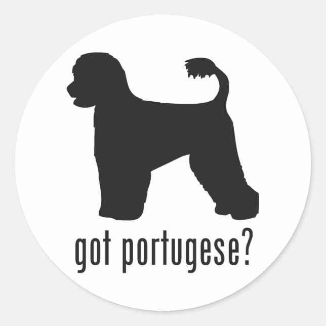 Sticker Rond Chien d'eau portugais (Devant)