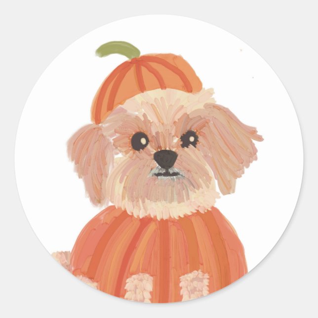 Sticker Rond Chien d'Halloween (Devant)