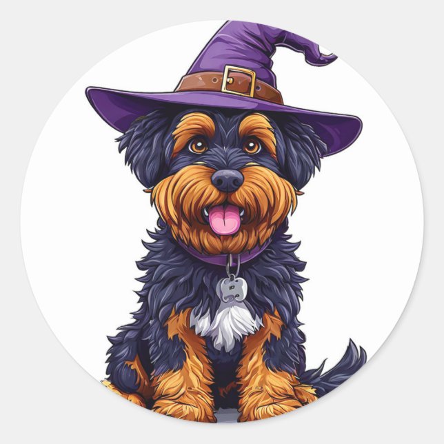 Sticker Rond Chien d'Halloween (Devant)