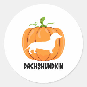 Sticker Rond Chien d'Halloween Dachshund
