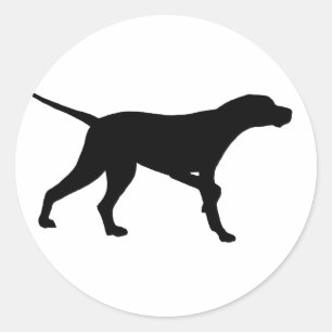 Sticker Rond Chien d'indicateur (dans le noir)