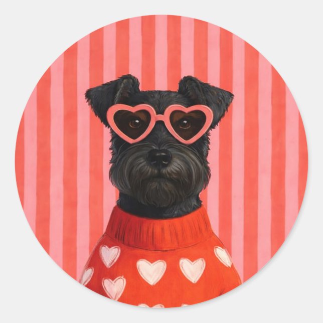 Sticker Rond Chien drôle (Devant)