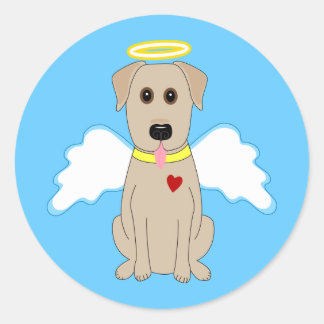 Sticker Rond Chien du laboratoire jaune