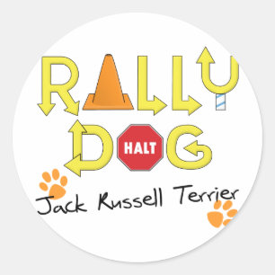 Sticker Rond Chien du rallye Jack Russell Terrier