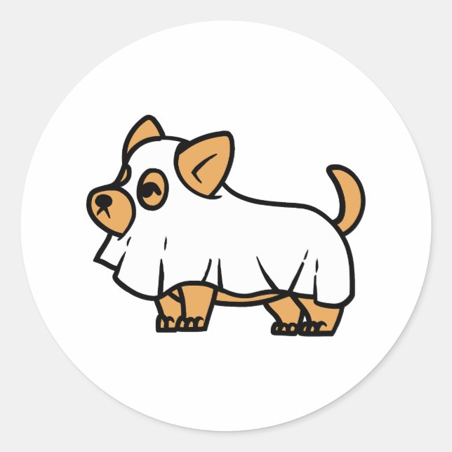 Sticker Rond Chien éffrayant d'Halloween (Devant)