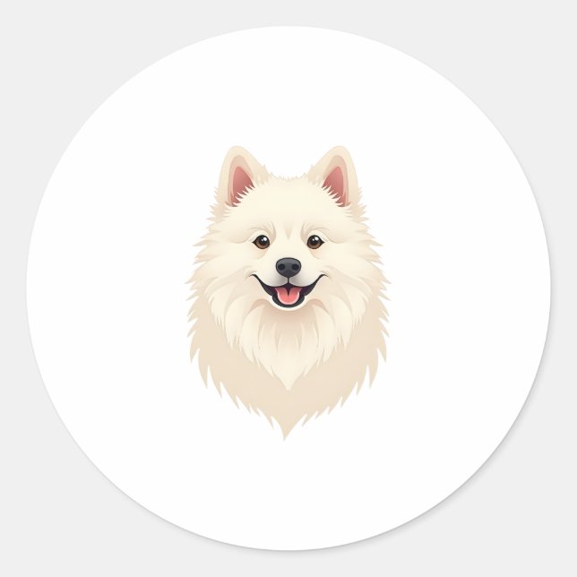 Sticker Rond Chien Esquimau Américain (Devant)
