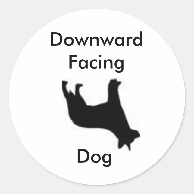Sticker Rond Chien face vers le bas (Devant)