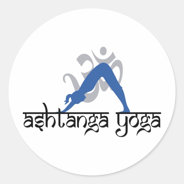 Sticker Rond Chien face vers le bas Ashtanga Yoga (Devant)