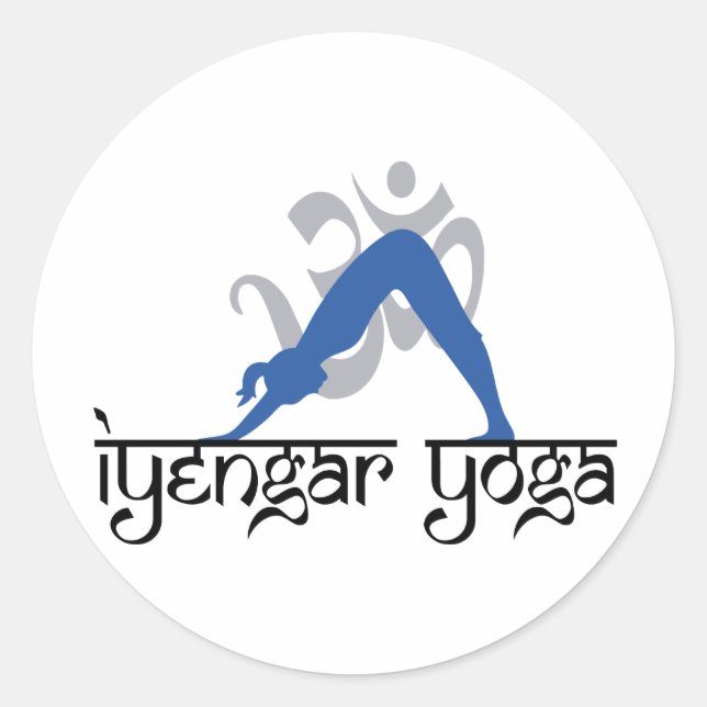 Sticker Rond Chien face vers le bas Iyengar Yoga (Devant)