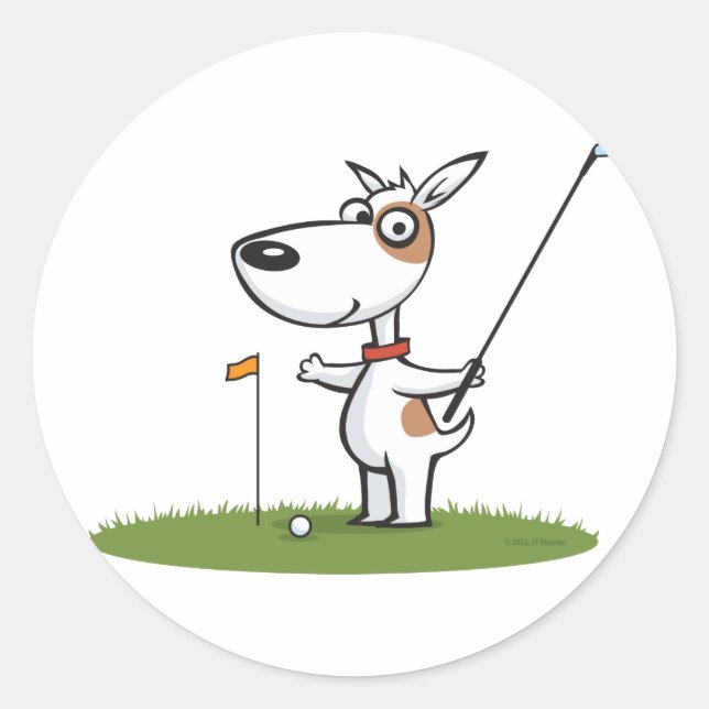 Sticker Rond Chien Golf (Devant)