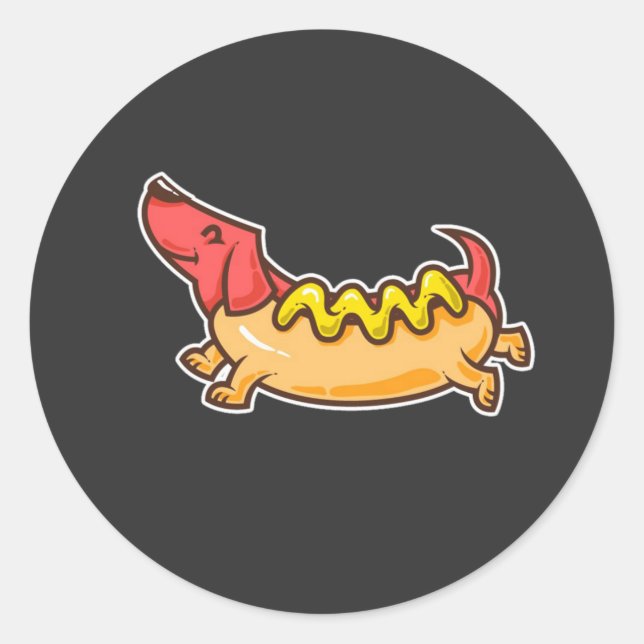 Sticker Rond Chien hot-Dog-Funny (Devant)