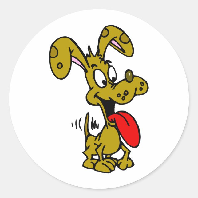 Sticker Rond Chien idiot (Devant)