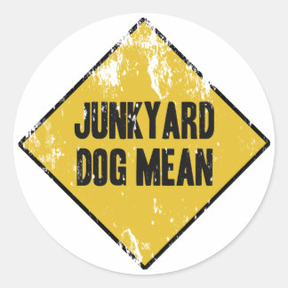 Sticker Rond Chien Junkyard moyen