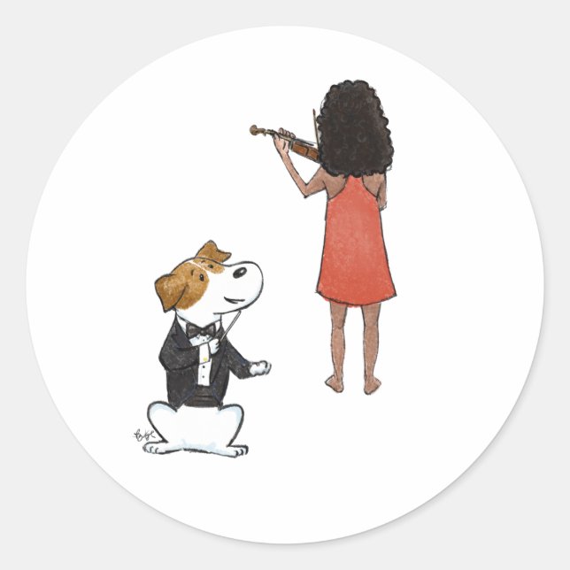 Sticker Rond Chien maestro (Devant)