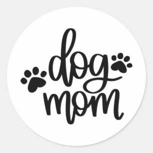 Sticker Rond Chien Maman Paws