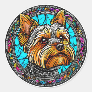 Sticker Rond Chien Mignon