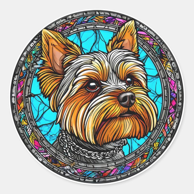 Sticker Rond Chien Mignon (Devant)