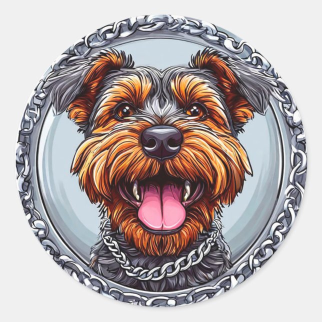 Sticker Rond Chien Mignon (Devant)