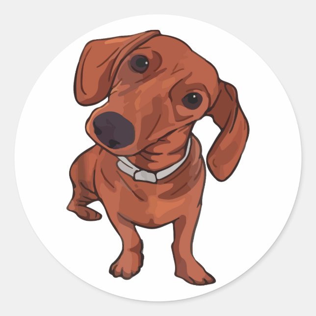 Sticker Rond Chien mignon, Amoureux des chiens, Propriétaire de (Devant)