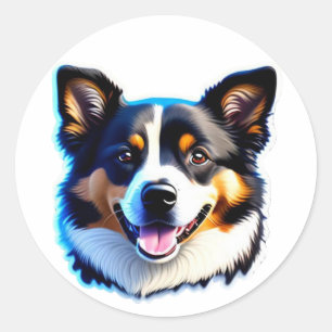 Sticker Rond Chien mignon Chien Chien Chien Bernese, Bonne Chie