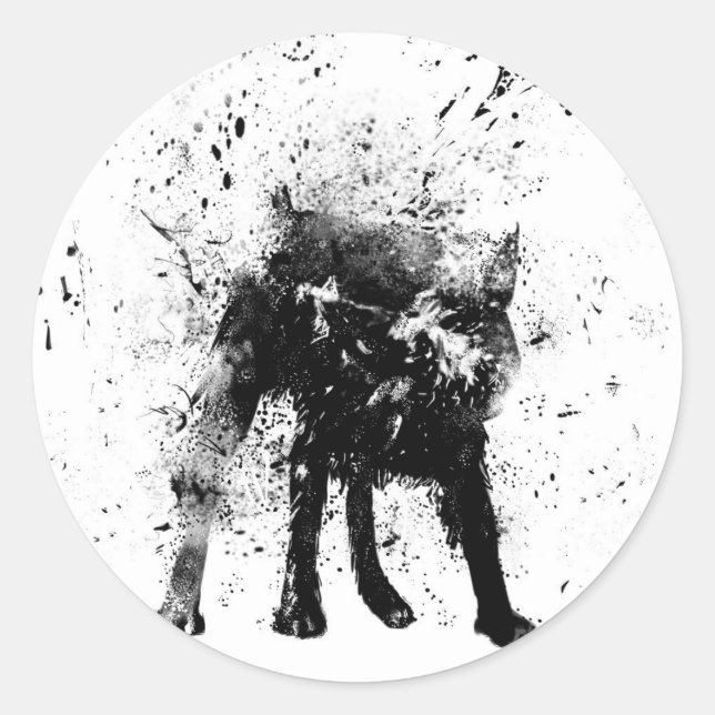 Sticker Rond chien mouillé (Devant)