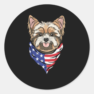 Sticker Rond Chien patriote
