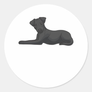 Sticker Rond Chien Patterdale Terrier