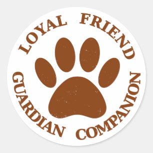 Sticker Rond Chien Paw Loyal Friend
