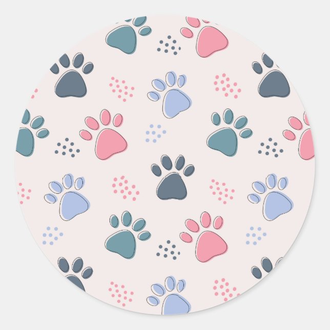 Sticker Rond Chien Paws Animal Cute Pet Pis Pour Animaux Cadeau (Devant)