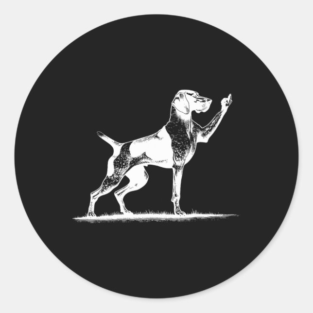 Sticker Rond Chien Pointer Trouduc Trou de Chien Pointer Allema (Devant)