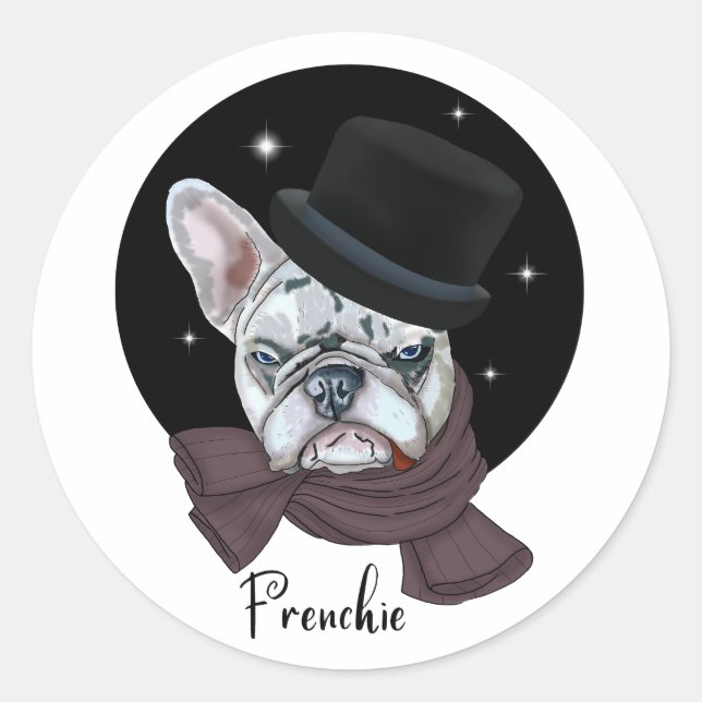 Sticker Rond Chien-Putain. Français (Devant)