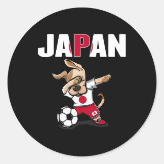 Sticker Rond Chien qui fait dabbing Japon Maillot de supporters